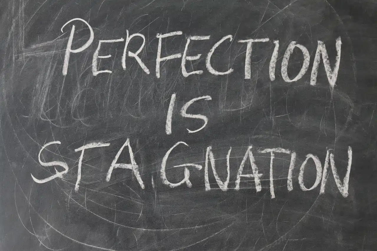 quote Perfectie is stagnatie (Engels)